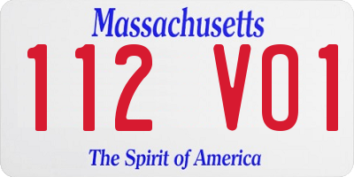 MA license plate 112VO1