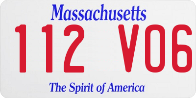 MA license plate 112VO6