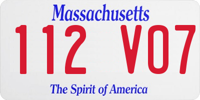 MA license plate 112VO7
