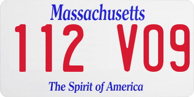 MA license plate 112VO9