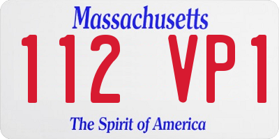 MA license plate 112VP1