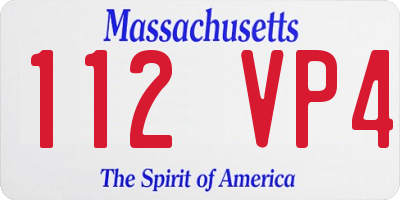 MA license plate 112VP4