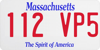 MA license plate 112VP5