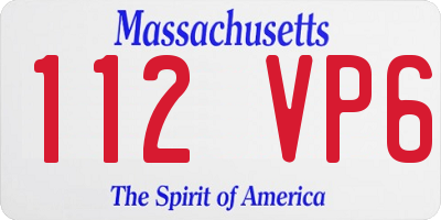 MA license plate 112VP6