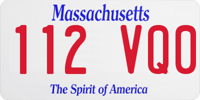 MA license plate 112VQ0