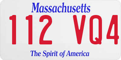 MA license plate 112VQ4