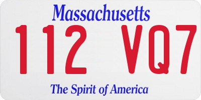 MA license plate 112VQ7