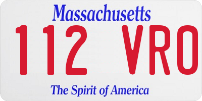 MA license plate 112VR0