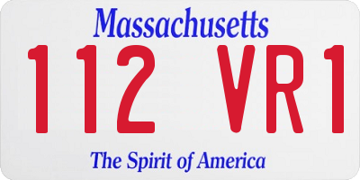 MA license plate 112VR1