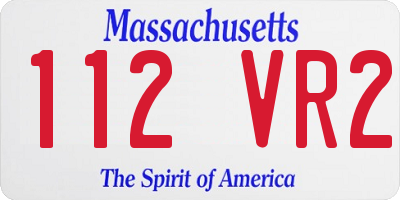 MA license plate 112VR2