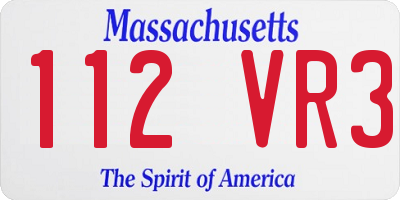 MA license plate 112VR3
