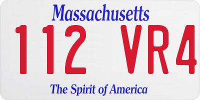 MA license plate 112VR4