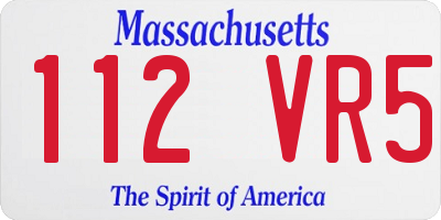 MA license plate 112VR5