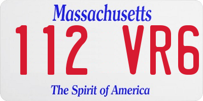 MA license plate 112VR6
