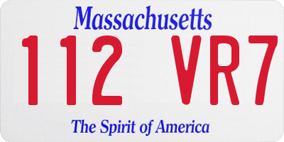 MA license plate 112VR7