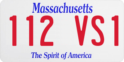 MA license plate 112VS1