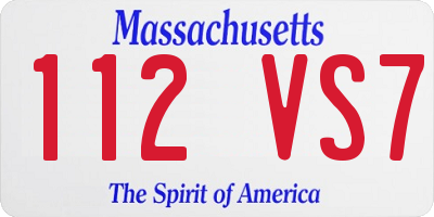 MA license plate 112VS7