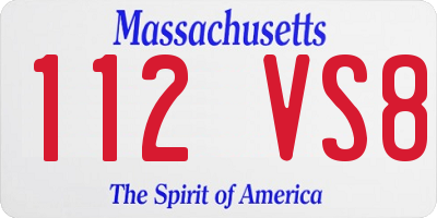 MA license plate 112VS8