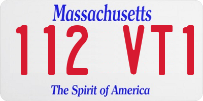 MA license plate 112VT1