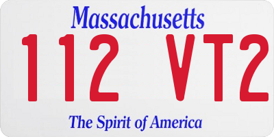 MA license plate 112VT2