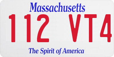 MA license plate 112VT4
