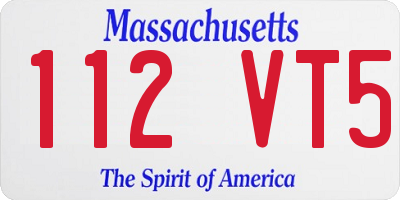 MA license plate 112VT5