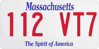 MA license plate 112VT7