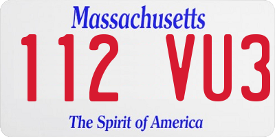 MA license plate 112VU3