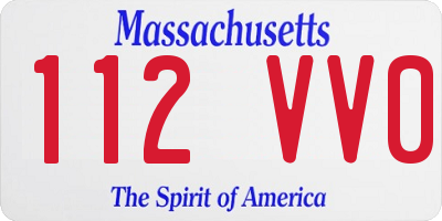 MA license plate 112VV0
