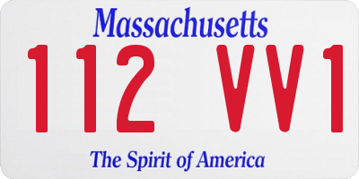 MA license plate 112VV1