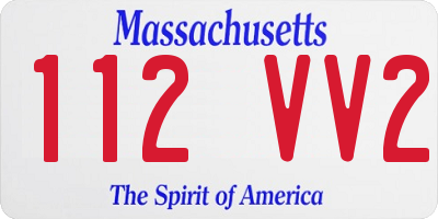 MA license plate 112VV2