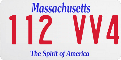 MA license plate 112VV4