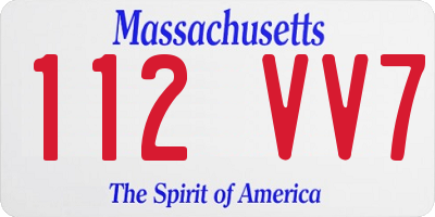 MA license plate 112VV7
