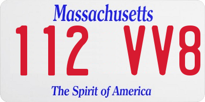 MA license plate 112VV8