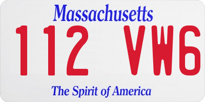 MA license plate 112VW6