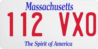 MA license plate 112VX0