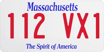 MA license plate 112VX1