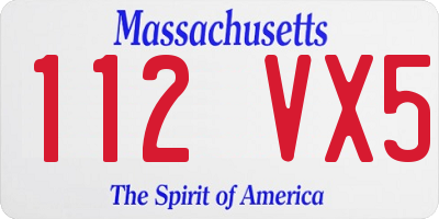 MA license plate 112VX5