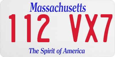 MA license plate 112VX7