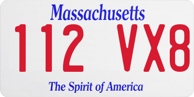 MA license plate 112VX8