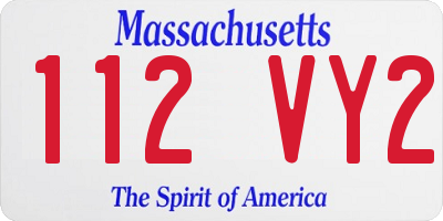 MA license plate 112VY2