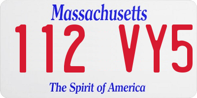 MA license plate 112VY5