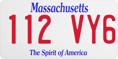 MA license plate 112VY6