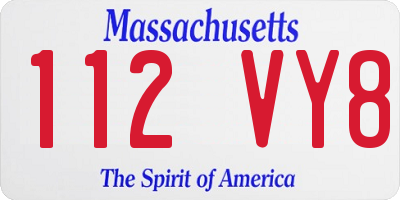 MA license plate 112VY8