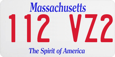 MA license plate 112VZ2