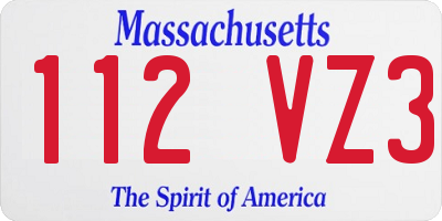 MA license plate 112VZ3