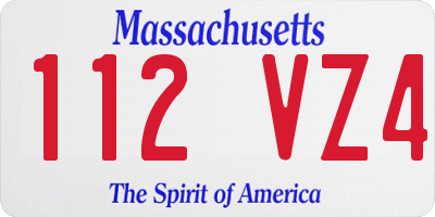 MA license plate 112VZ4