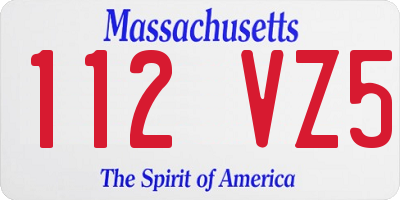 MA license plate 112VZ5