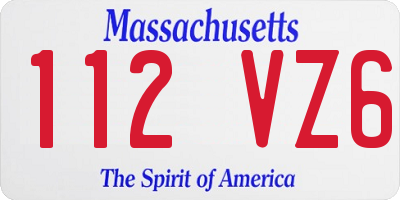 MA license plate 112VZ6