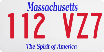 MA license plate 112VZ7